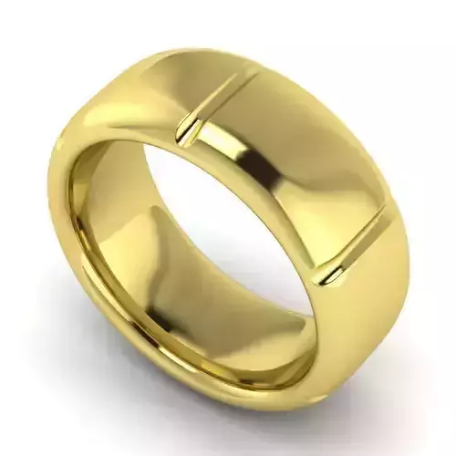 Wide Band Gold Color Simple Wedding Ring