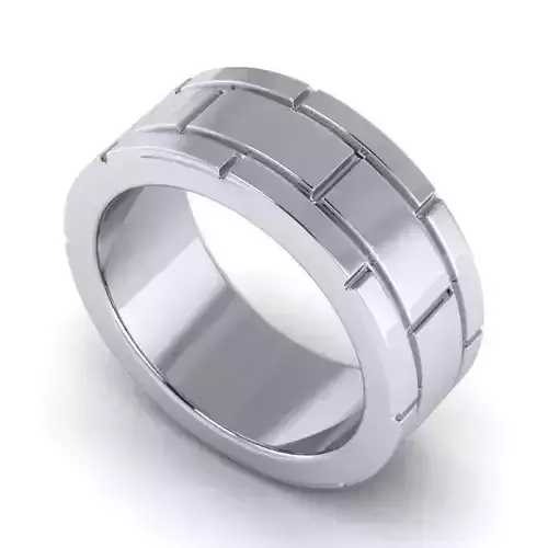 Silver Color Simple Style Wedding Ring 6