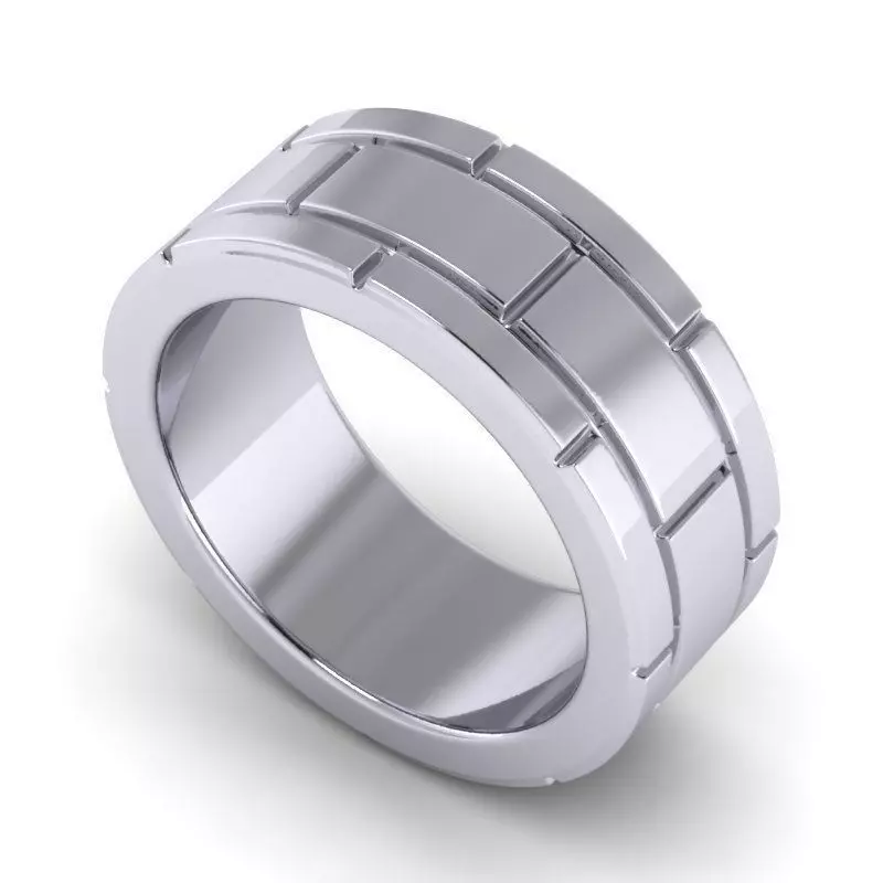 Silver Color Simple Style Wedding Ring 6 3D print model_0