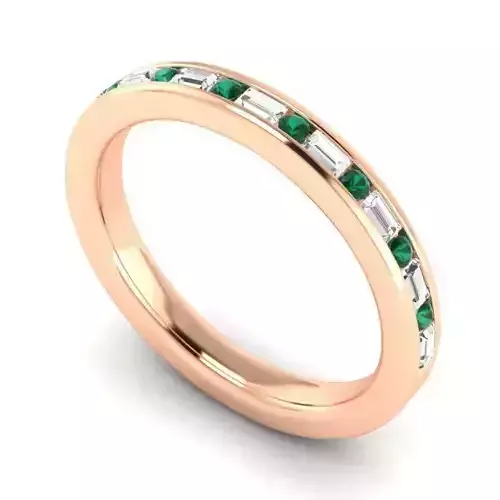 Thin Engagement Ring With Emeralds