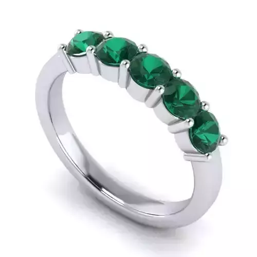 Thin Engagement Ring With Emeralds 1