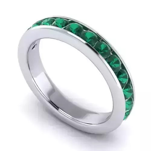 Silver Color Engagement Ring With Emeralds 2