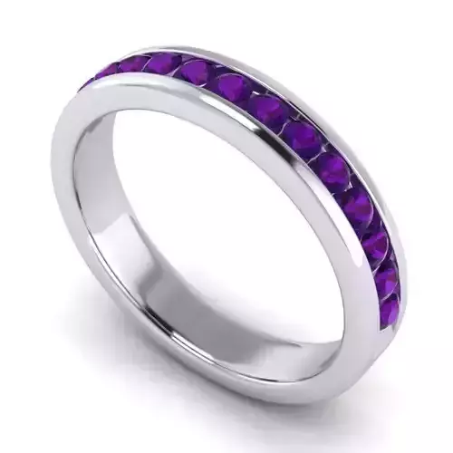 Engagement Ring With Purple Gemstones