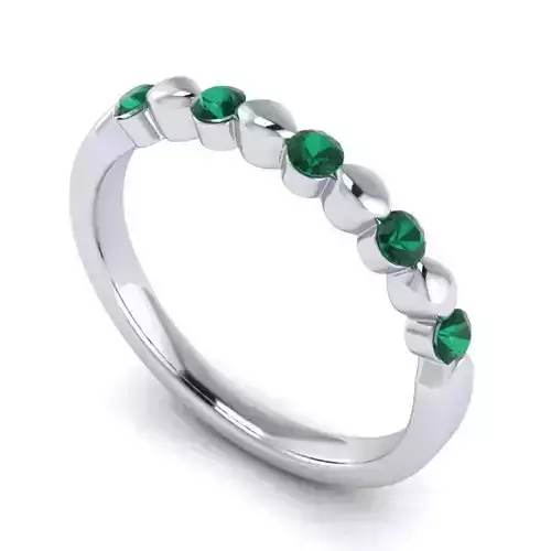 Thin Engagement Ring With Emeralds 2