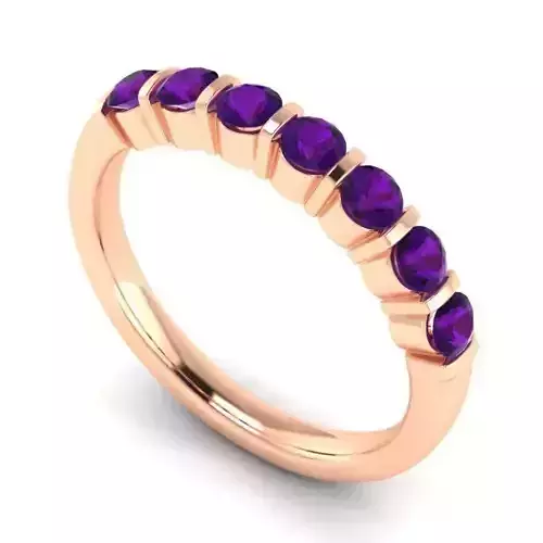 Thin Engagement Ring With Purple Gemstones 2