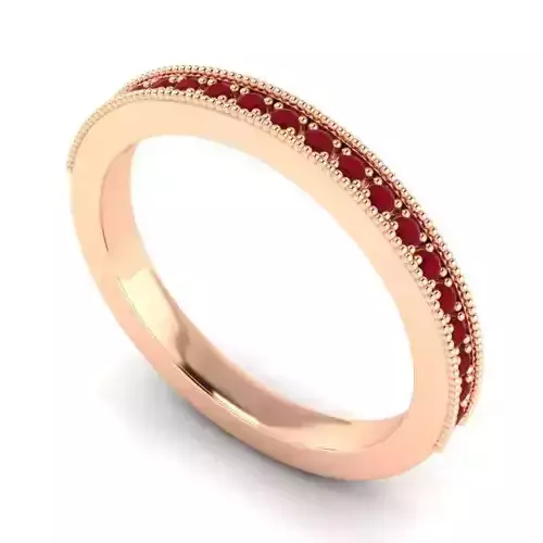 Engagement Ring With Red Gems