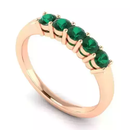 Thin Engagement Ring With Emeralds 3