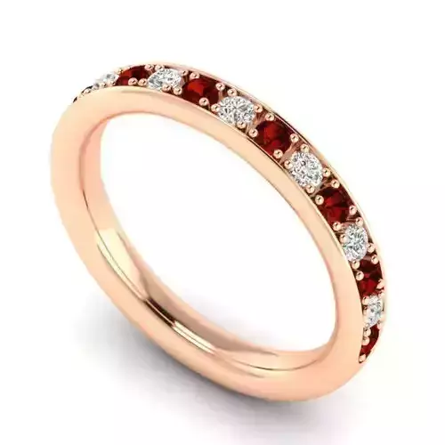 Engagement Ring With Ruby and Diamonds