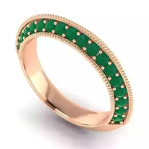 Thin Engagement Ring With Emeralds 4