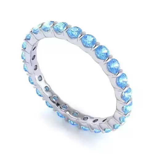 Engagement Ring With Sky Blue Gemstones 1