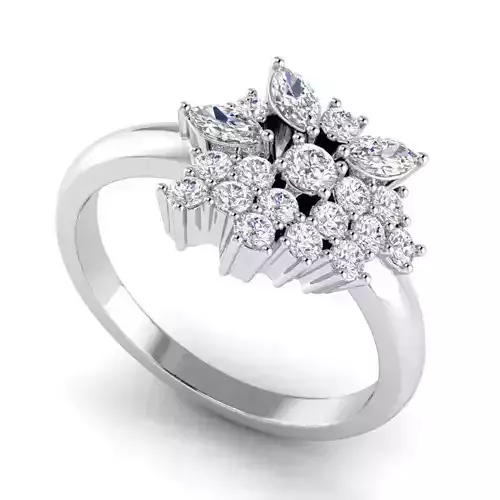 Floral Design Engagement Ring With Diamonds 4