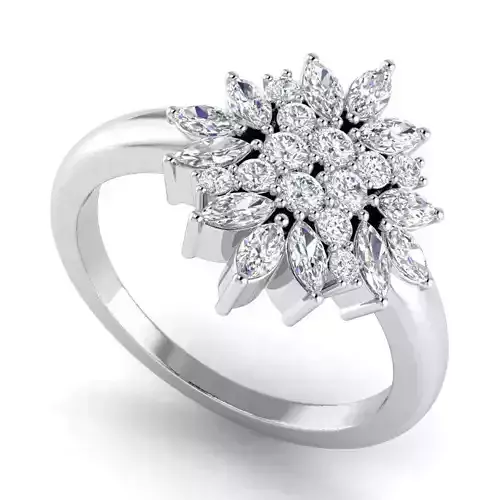Flower Shaped Engagement Ring With Diamonds 47
