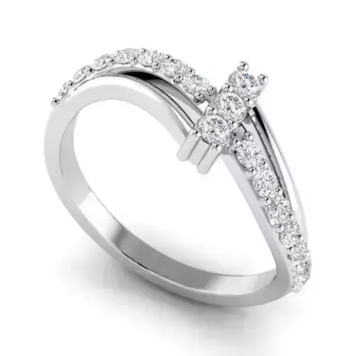 Silver ring with white diamonds RG 020