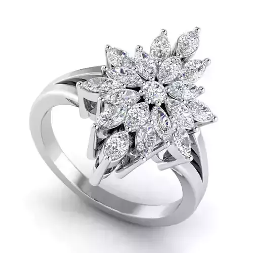 Silver ring with white diamonds RG 006