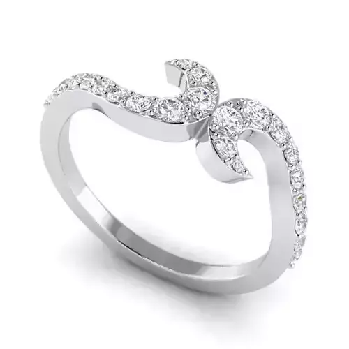 Silver ring with white diamonds RG 002