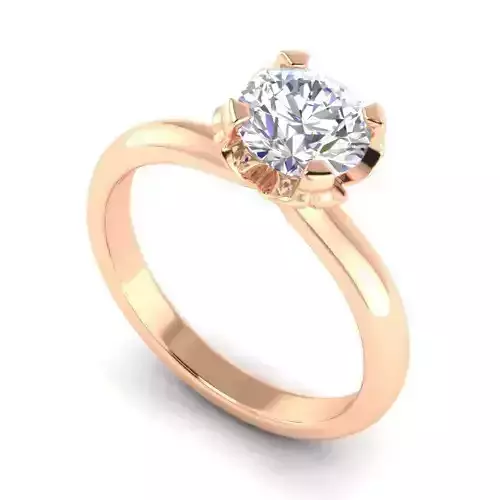 Bronze ring with white diamond R-019-D 3D print model