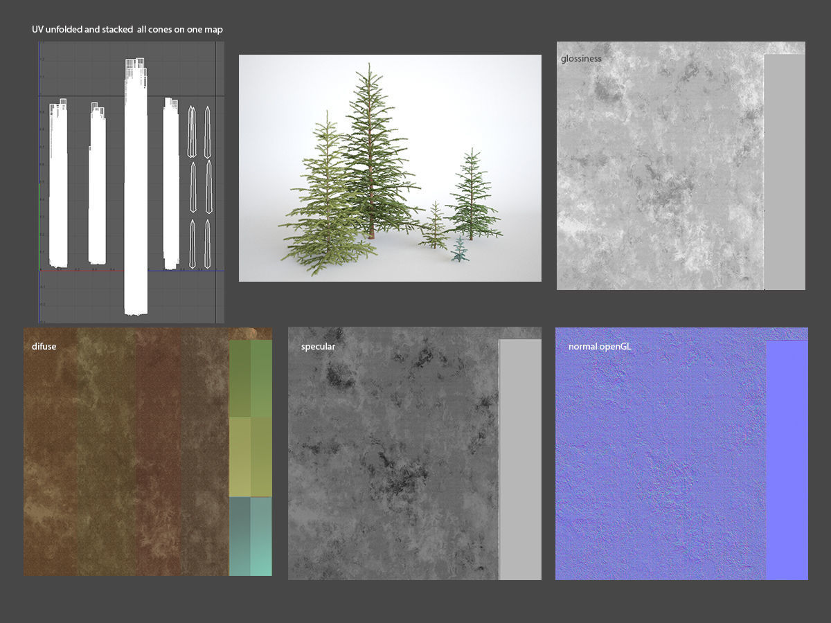 Blueberry Pinetree Forest 3D model_17