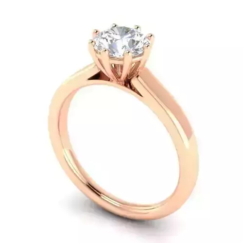 Rose Gold Color Engagement Ring With Diamond
