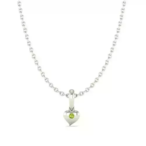 Heart Shaped Pendant With White Emerald