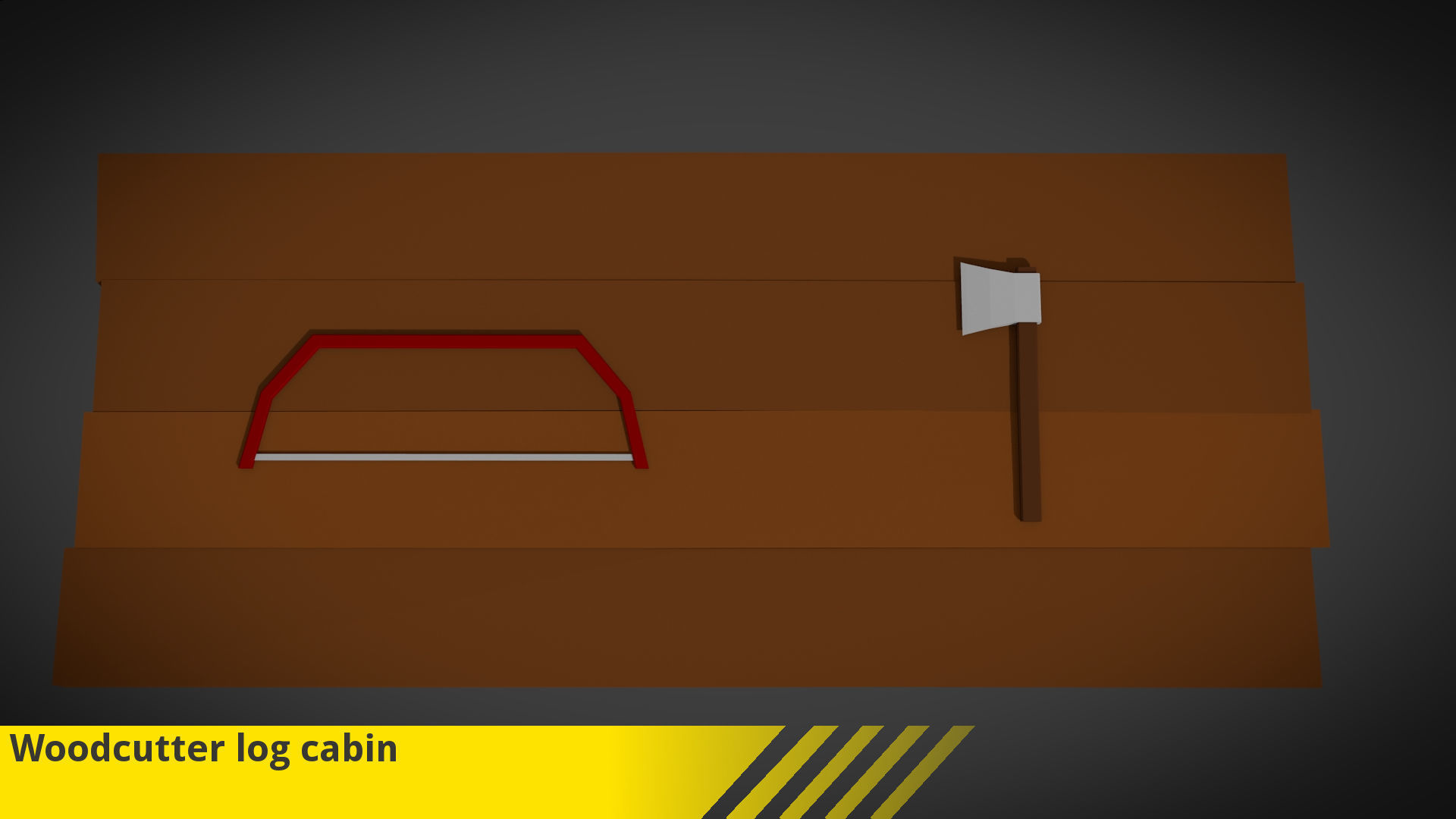 Woodcutter log cabin Low-poly 3D model_4