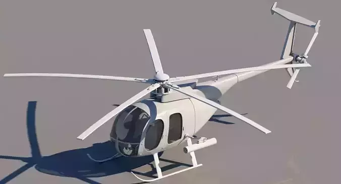 Ah-6j Helicopter 3D model