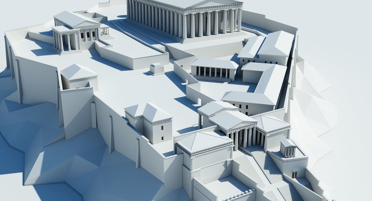 Acropolis 3D Model greek temple 3D model_4