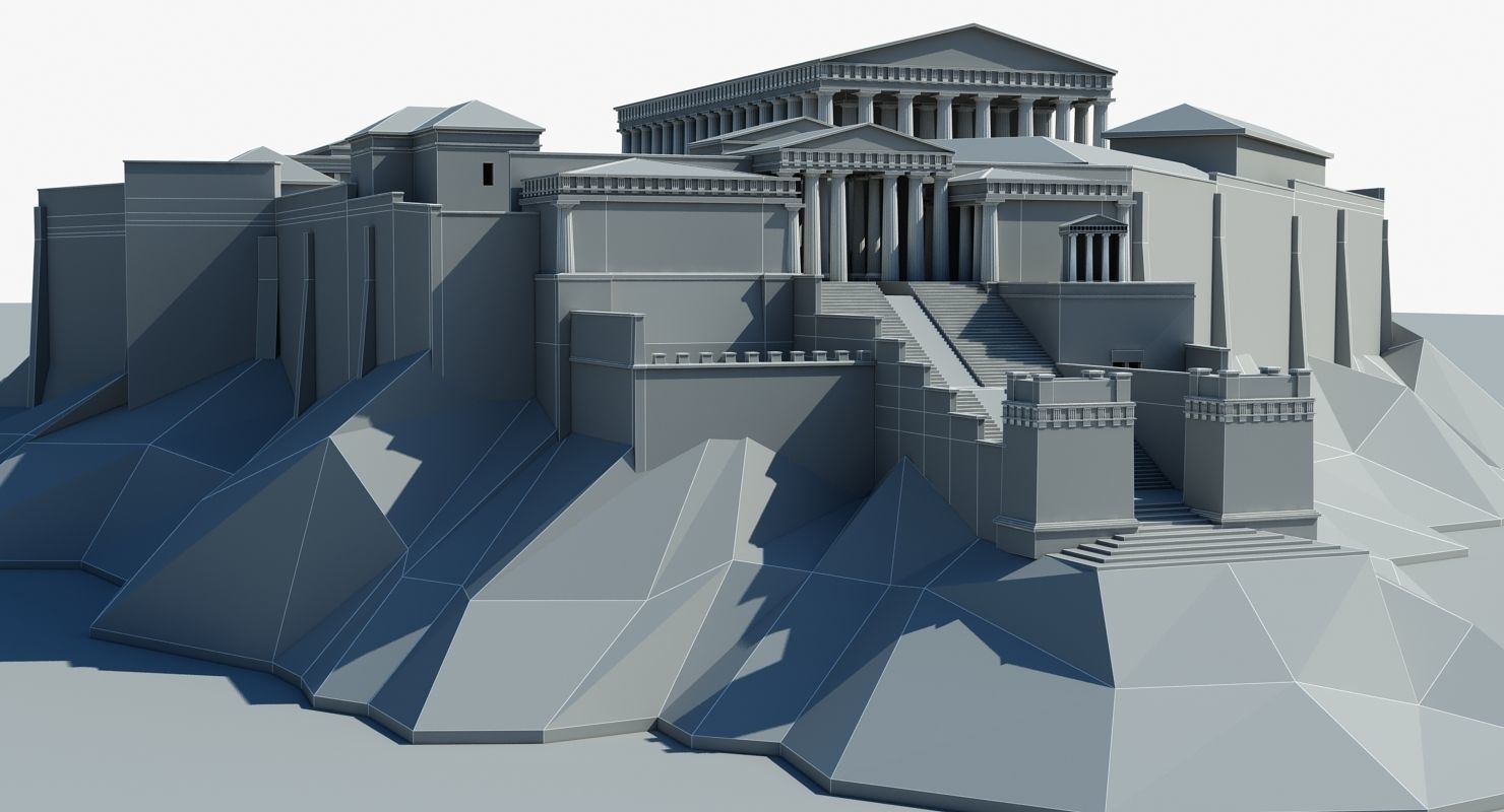 Acropolis 3D Model greek temple 3D model_7
