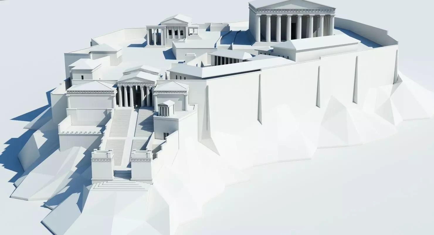 Acropolis 3D Model greek temple 3D model_0