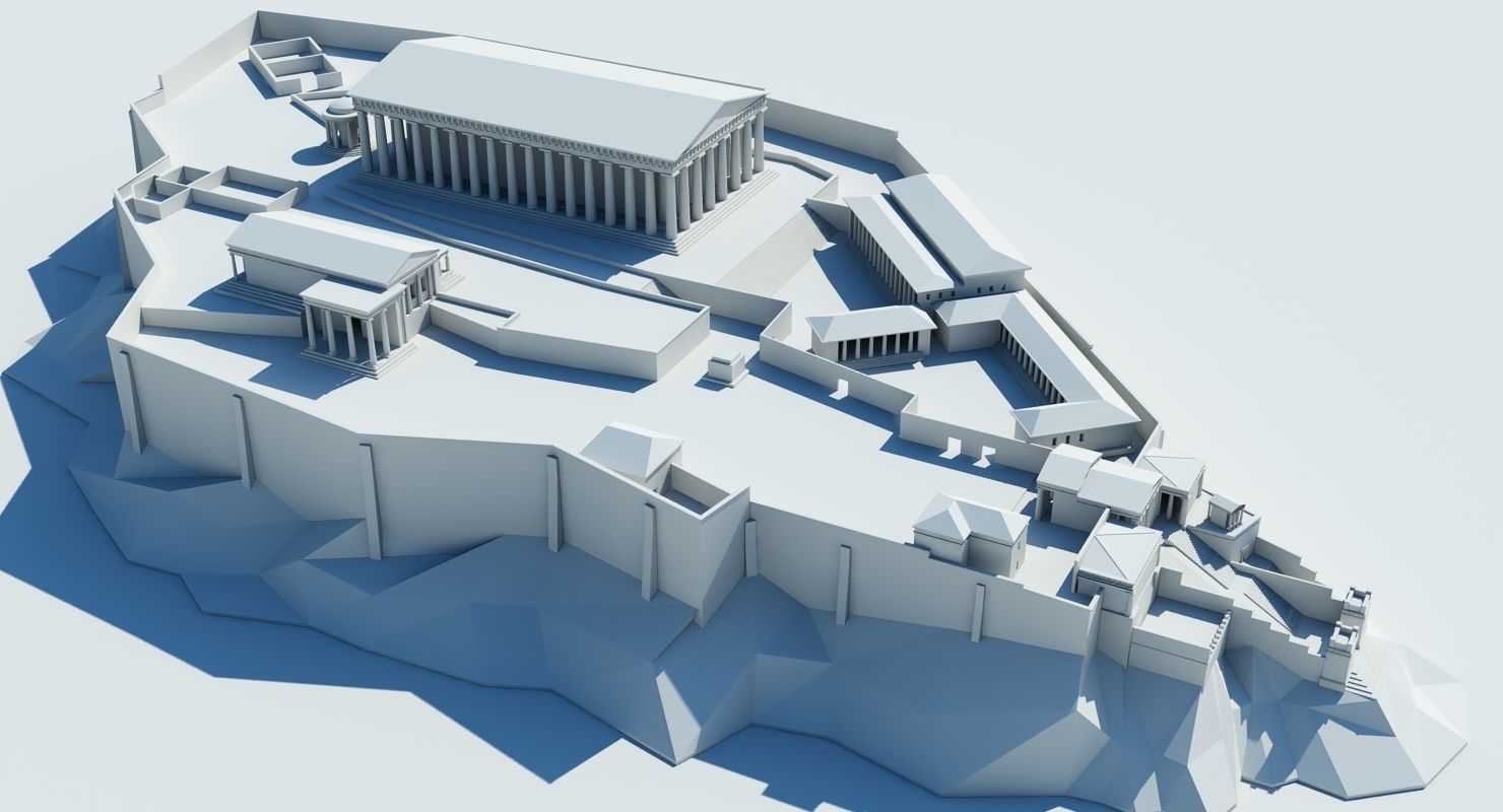 Acropolis 3D Model greek temple 3D model_1