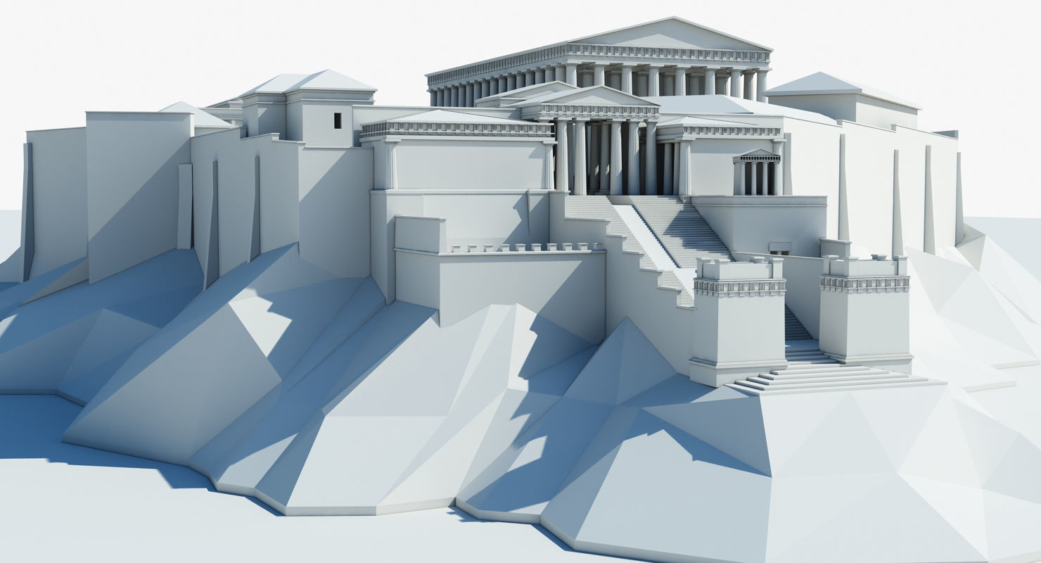 Acropolis 3D Model greek temple 3D model_6