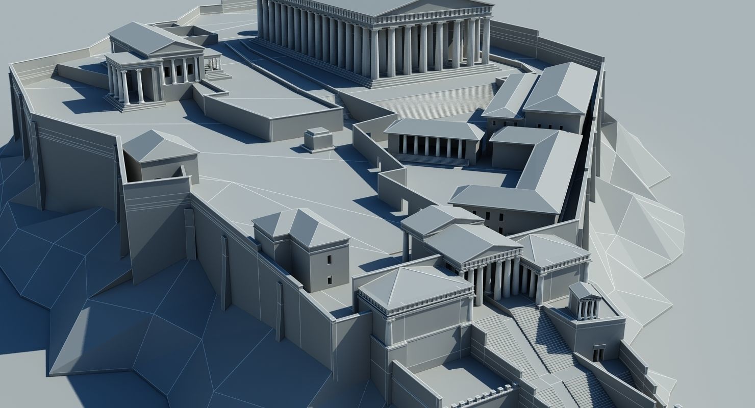 Acropolis 3D Model greek temple 3D model_9
