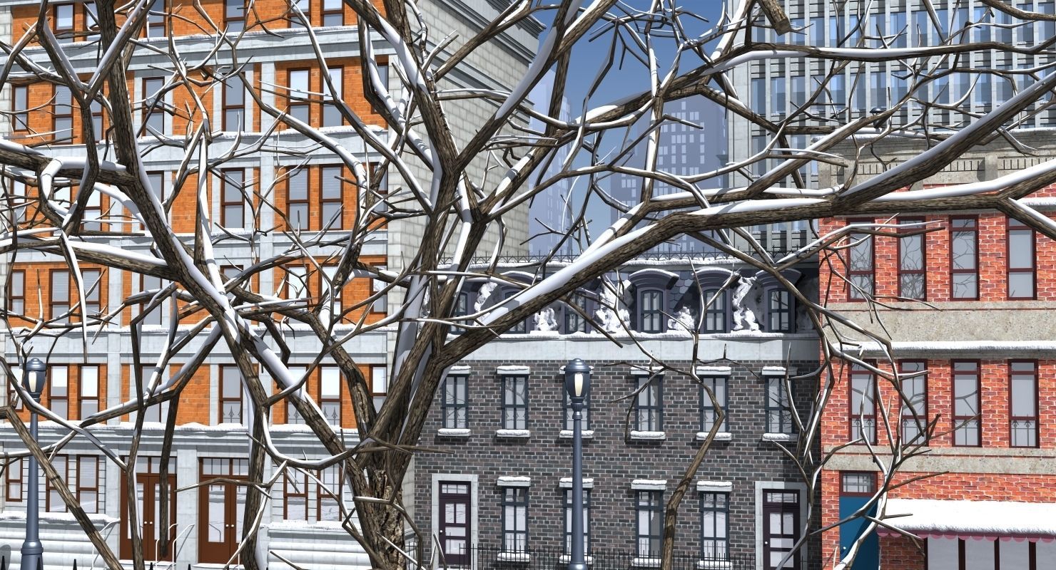 3D Street Day Snow 3D model_1