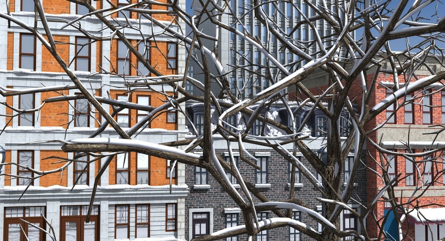 3D Street Day Snow 3D model_4