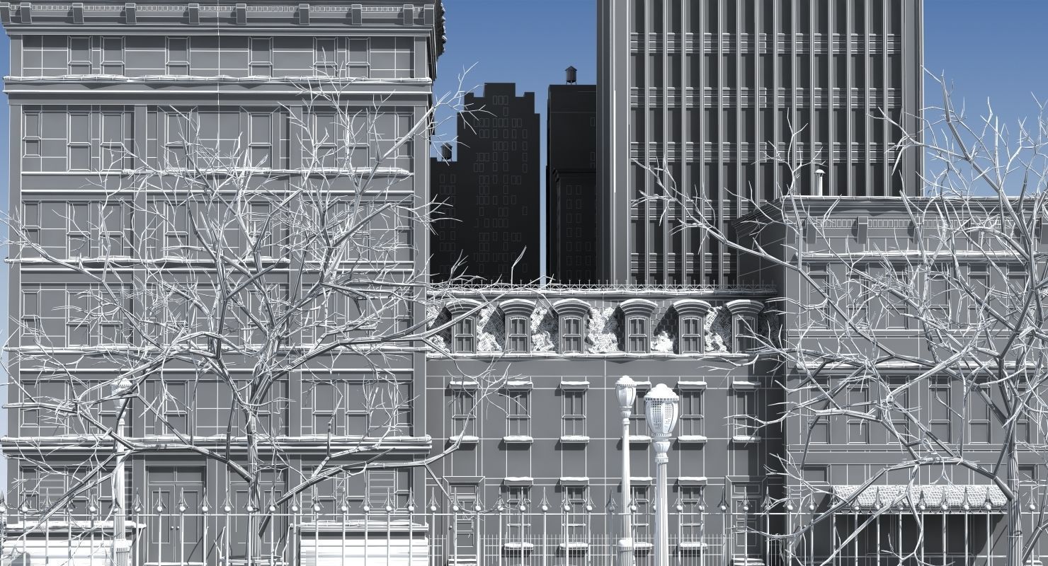 3D Street Day Snow 3D model_5