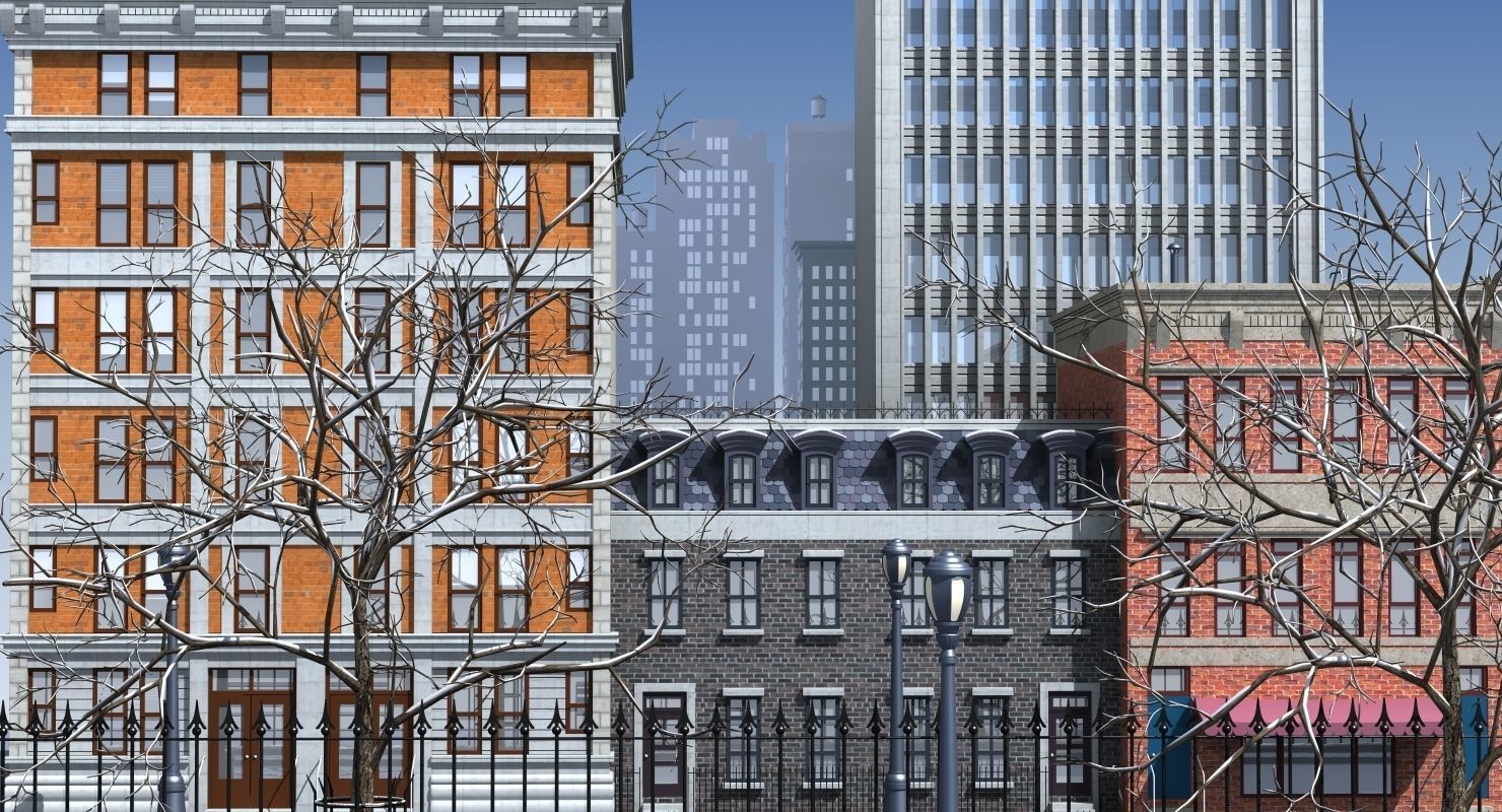 3D Street Day Snow 3D model_6