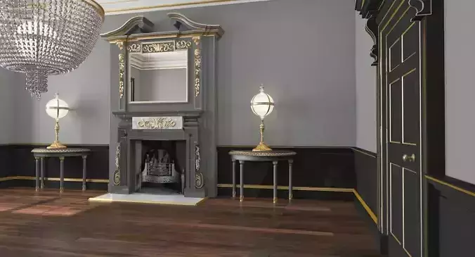 3D Classic Interior 34 model