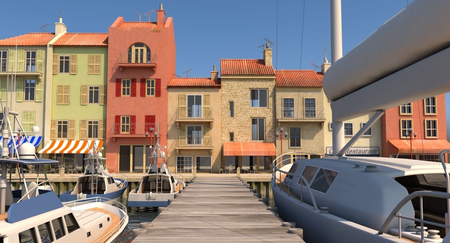 3d City Port 2 3D model_8