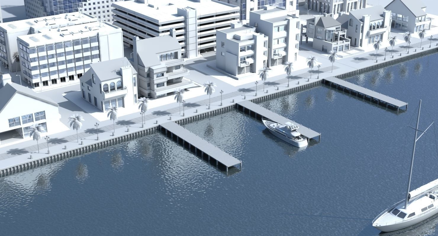 3d City Port 3D model_7