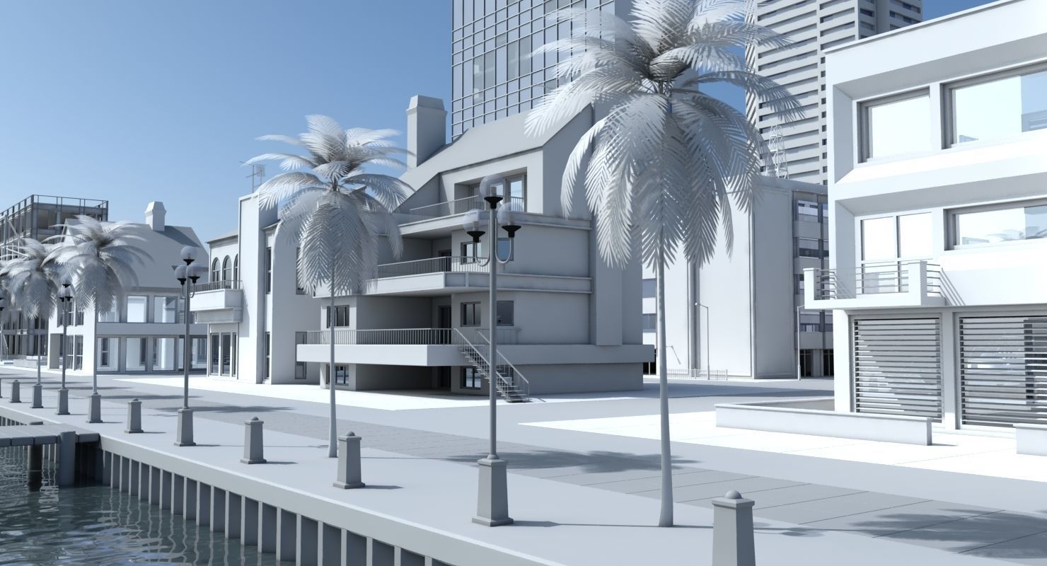 3d City Port 3D model_10