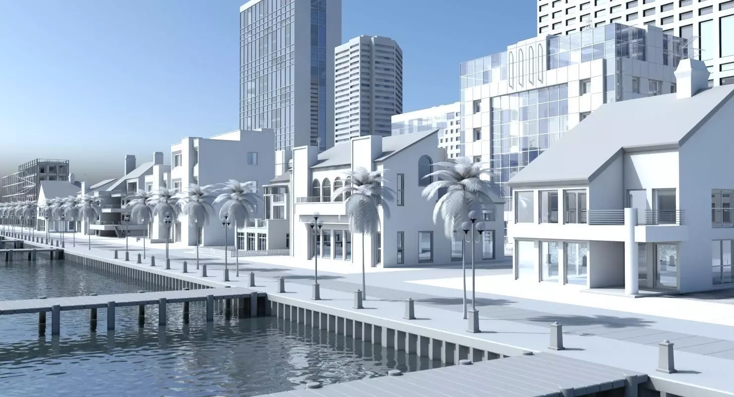 3d City Port 3D model_0