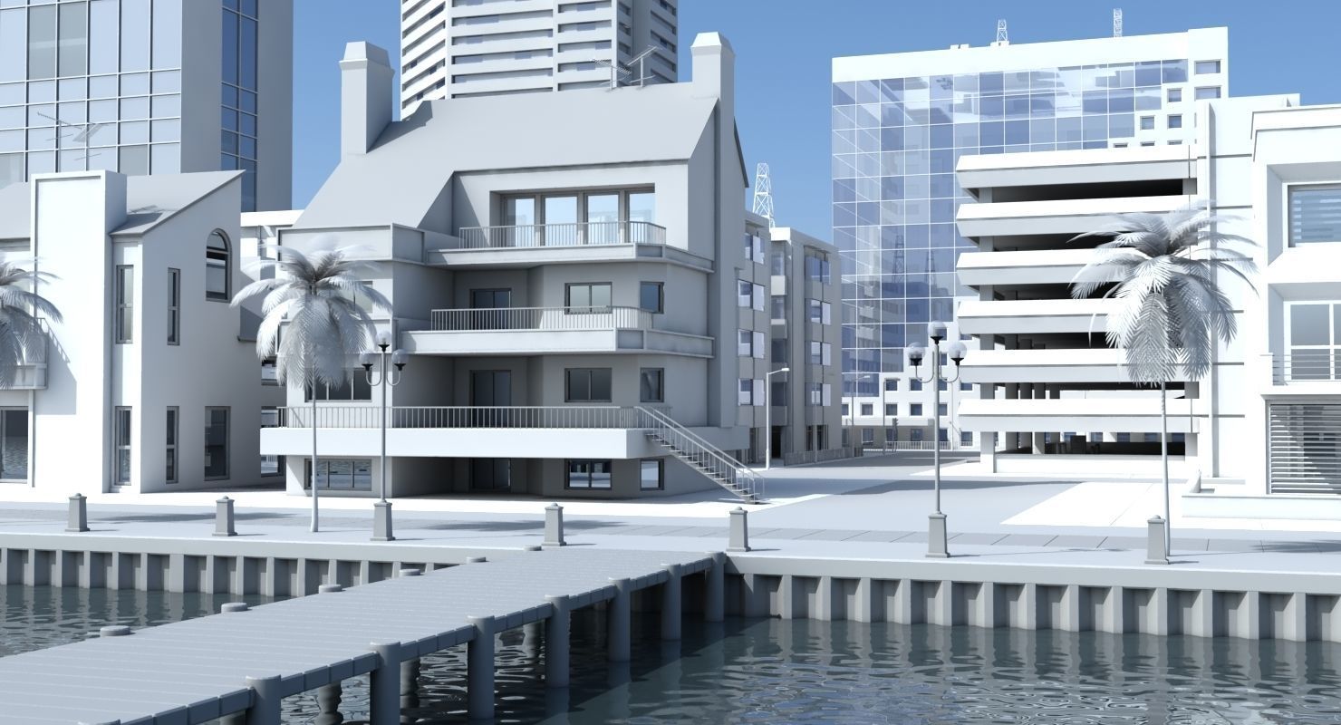 3d City Port 3D model_6