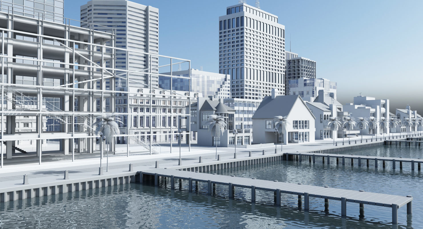 3d City Port 3D model_1