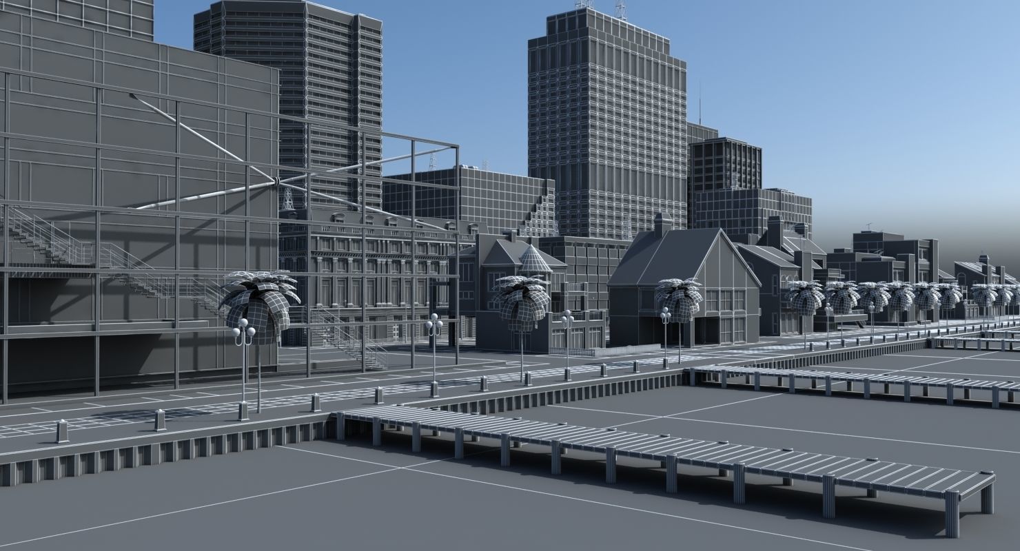 3d City Port 3D model_12