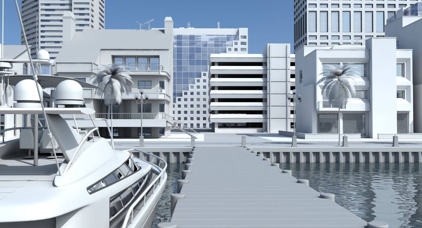 3d City Port 3D model_9