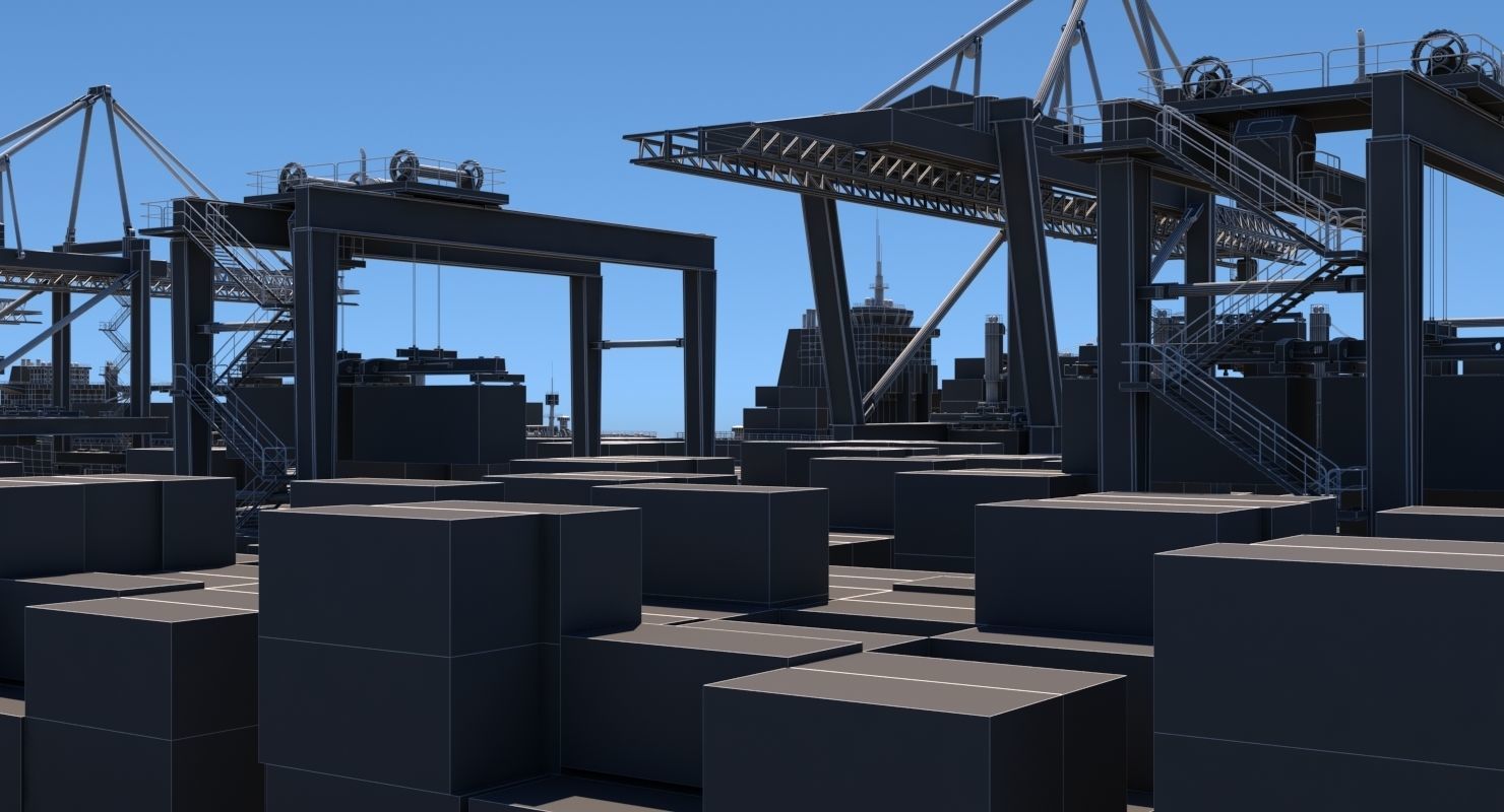 3D  Cargo Dockyard 3D model_7