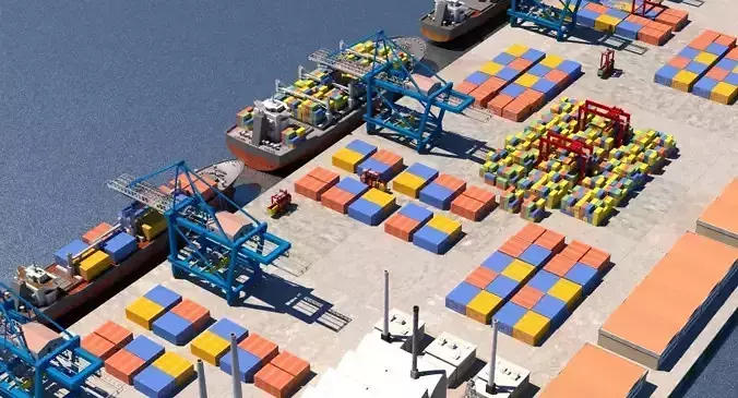 3D  Cargo Dockyard 3D model