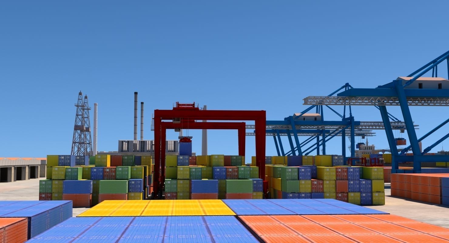 3D  Cargo Dockyard 3D model_1
