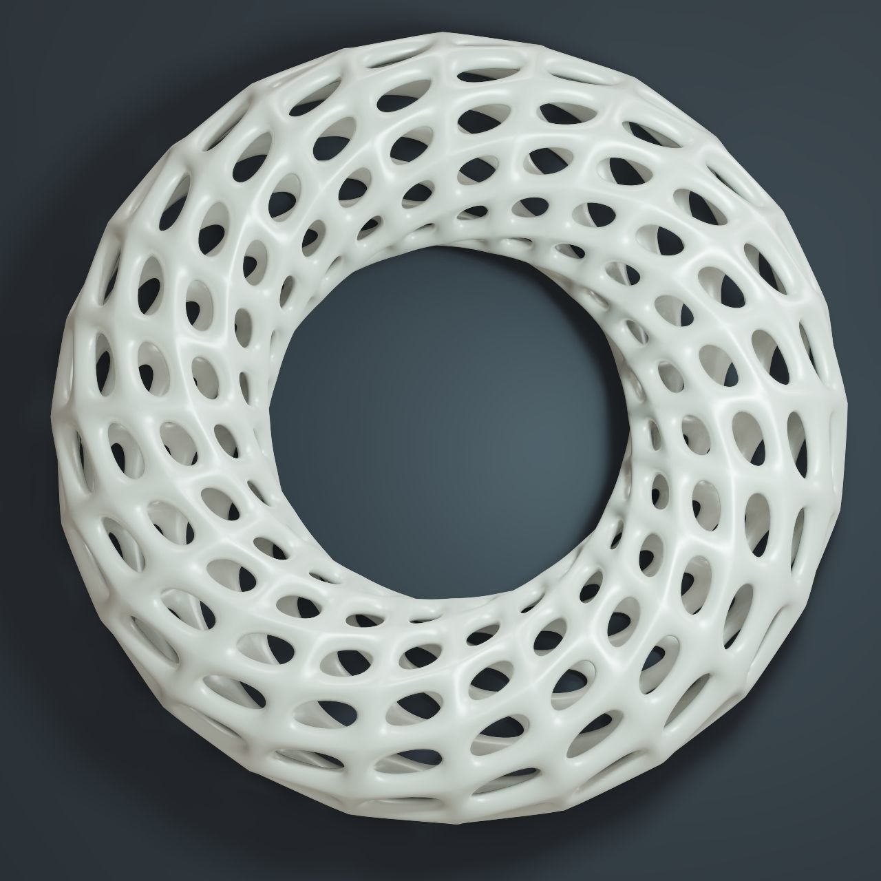 Torus with holes 3D print model_3