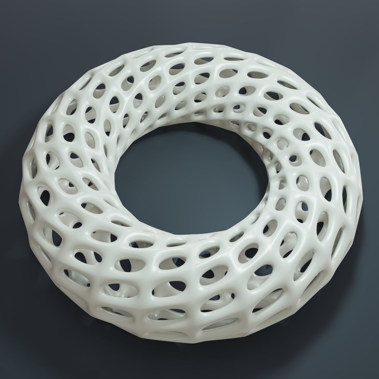 Torus with holes 3D print model_4
