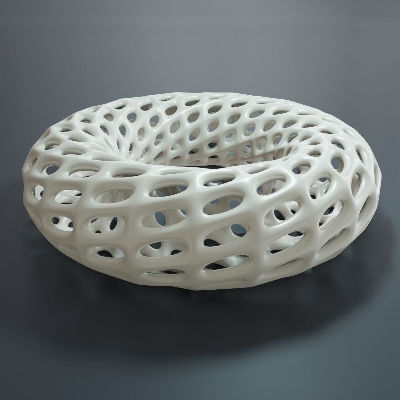 Torus with holes 3D print model_1